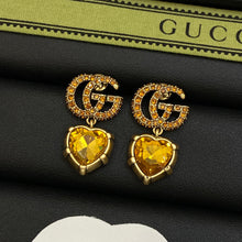 18k GUCCI GG Yellow Crystal Earrings