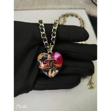 18K CC Heart Pendant Necklace