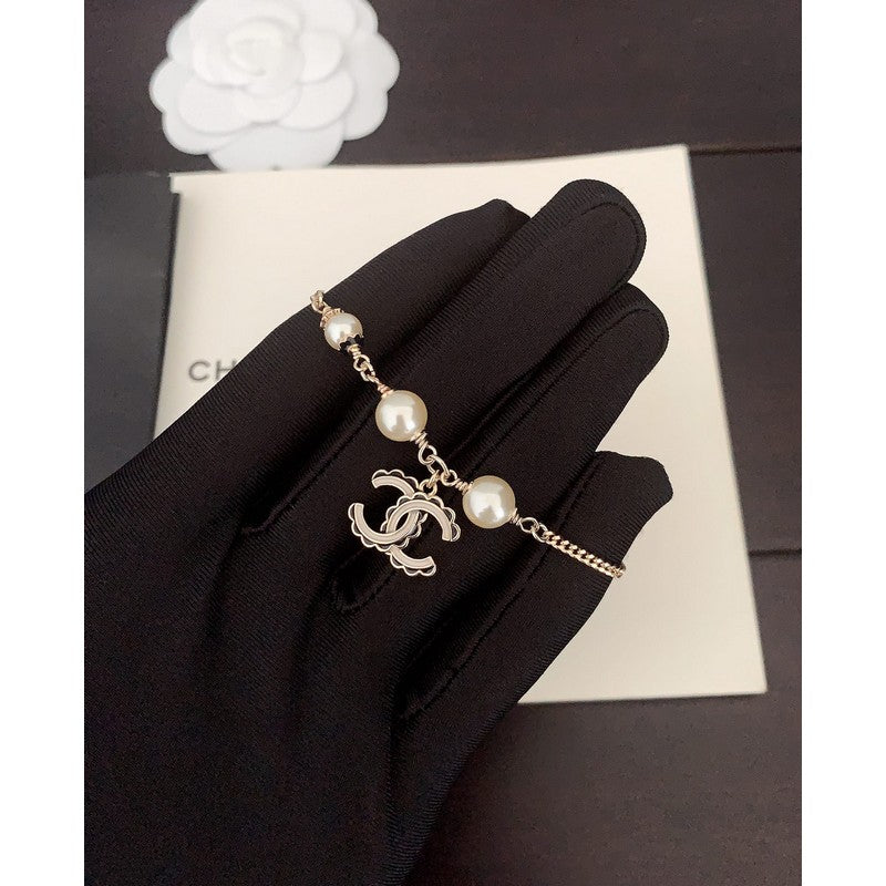 18K CC Black & White Logo Chain Bracelet