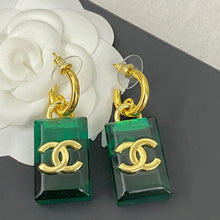 18K CC Green Perfume Bottle Earrings