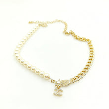 18K CHANEL Pearl Chain Choker Necklace
