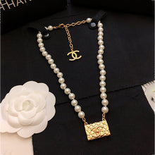 18K CC Pearl Bag Pendant Necklace