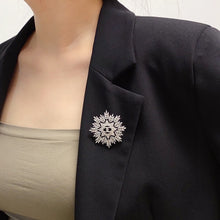 18K CC Flower Crystal Brooch