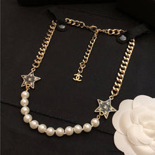 18K CHANEL CC Star Pearls Necklace