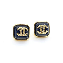 18k CHANEL Square Resin Earrings