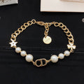 18K CD Pearls Gold Bracelet