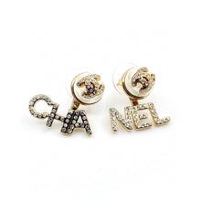 18K CHANEL Diamonds Script Earrings