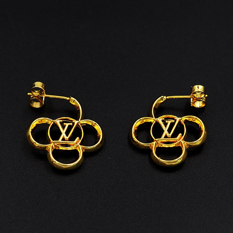 18K Louis Hollow Gold Earrings
