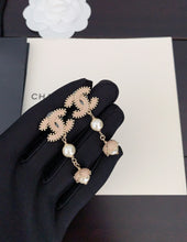 18K CC Pearl Crystals Earrings