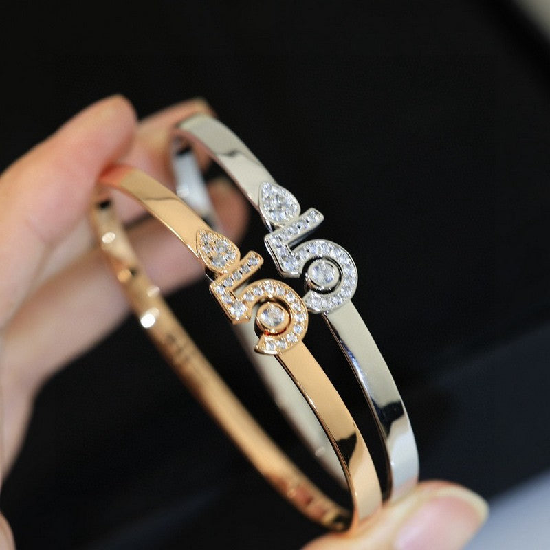 18K CC No.5 Diamond Gold Bracelet