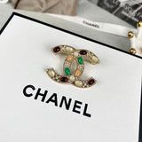 18K CC Color Crystal Diamond Brooch