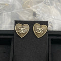 18K CC Grey Heart Earrings