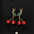 18K Louis Cherry Pendant Earrings