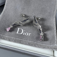 18K Dior Vintage Purple Crystal Earrings