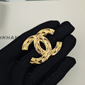 18K CC Uneven Gold Brooch