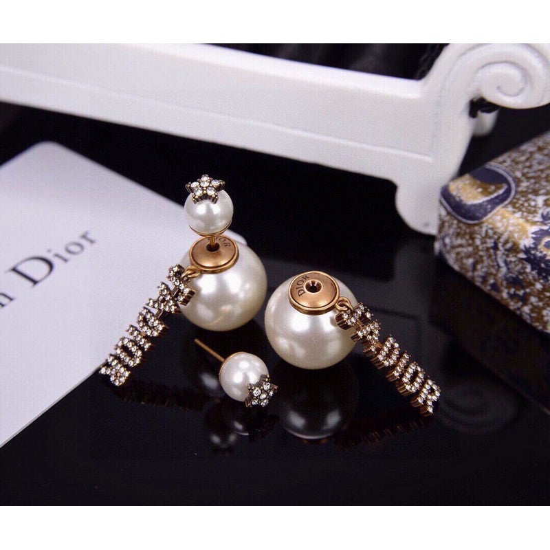 18K CD J'Adior Pearl Earrings