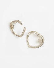 18K CC Diamond Heart Earrings