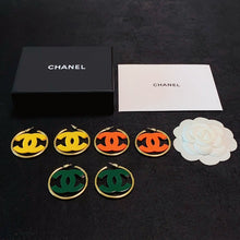 18K CC Color Logo Earrings