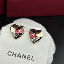 18K CC Red Heart Earrings
