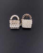 18K CC Small Bag Pearl Earrings