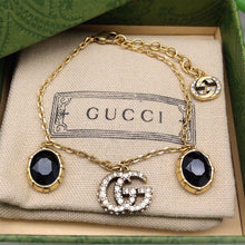 18K Gucci GG Black Stones Bracelet