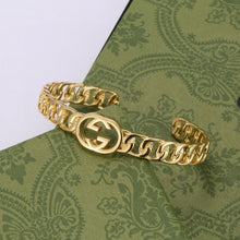 18K Double G Chain Open Bracelet