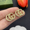 18K GG Pave Diamond Gold Earrings