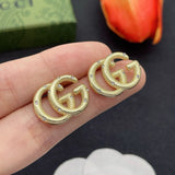 18K GG Pave Diamond Gold Earrings