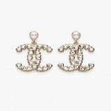 18K CC 25B Crystal Small Heart Earrings