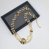 18K CC Color Crystal Long Pearl Necklace
