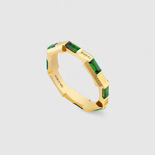 18K Gucci Link To Love Tormaline Green And Diamond Ring