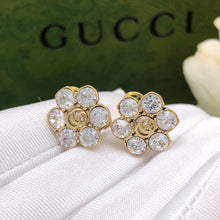 18K GUCCI Double G Crystals Earrings