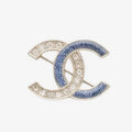 18K CC Sky Blue Diamond Brooch