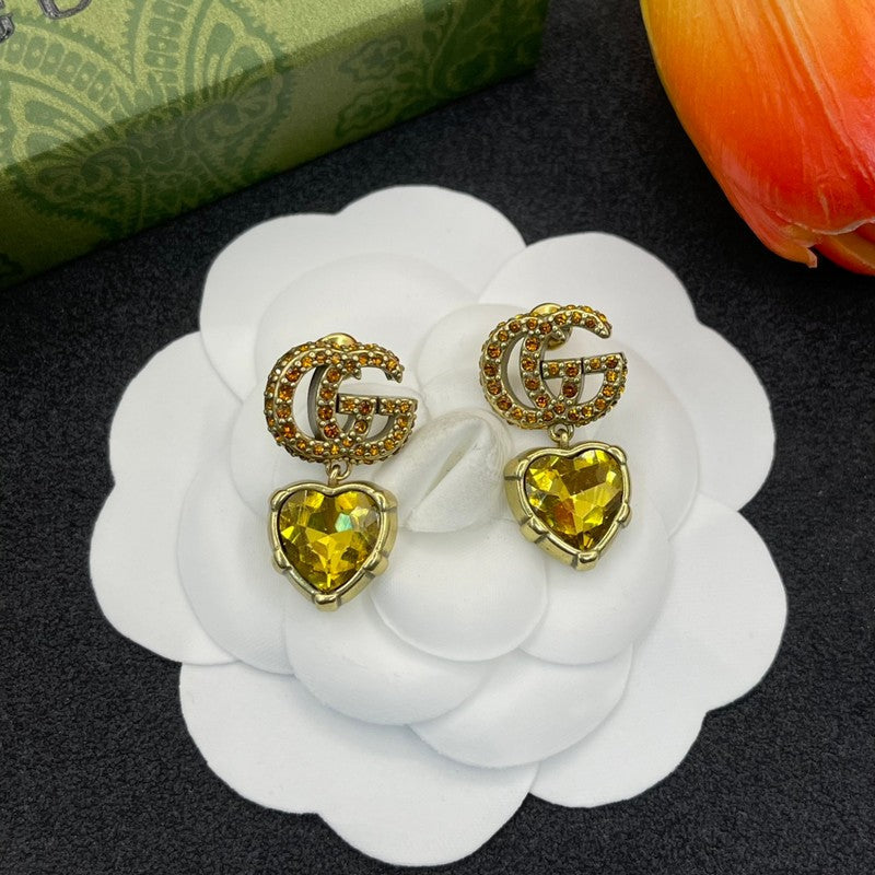18K GG Yellow Crystal Earrings