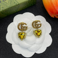 18K GG Yellow Crystal Earrings