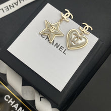 18K CC Heart & Star Earrings