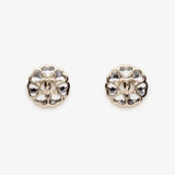 18K CC 25B Heart Crystal Earrings