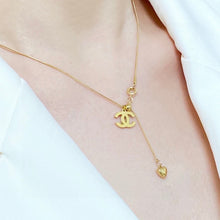 18K CC Heart Pendant Gold Necklace