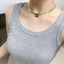 18K CC Gold Choker Necklace