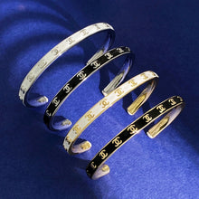 18K CC Black & White Open Cuff Bracelet