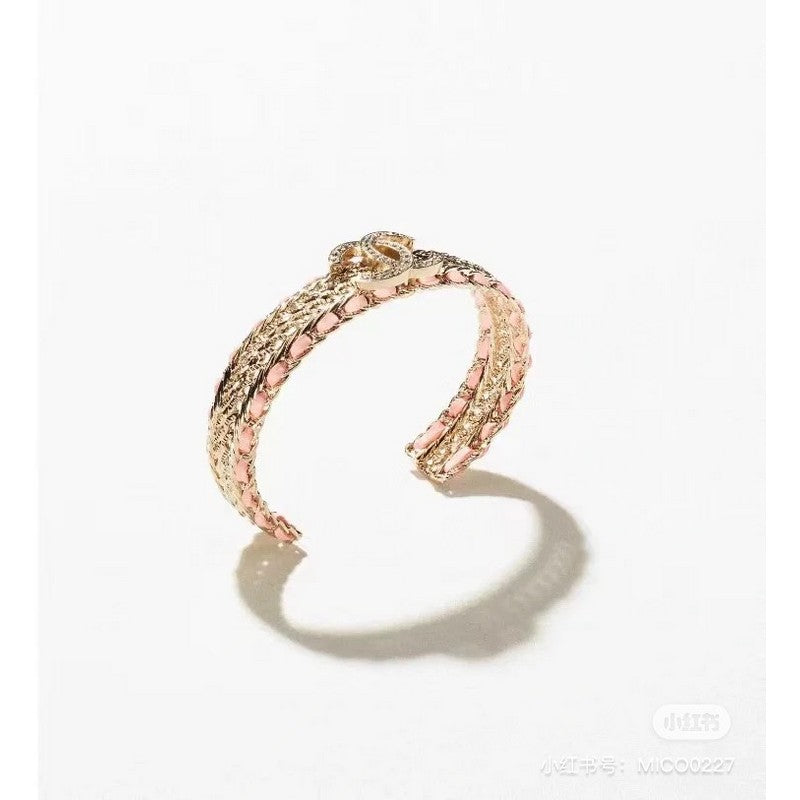 18K CC Pink Strass Cuff Bracelet