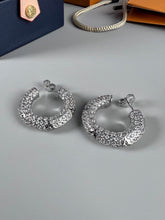 18k Louis Circle Diamonds Earrings