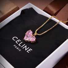 18K Triomphe Pink Heart Crystal Necklace