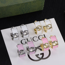 18K Double G Color Enamel Earrings