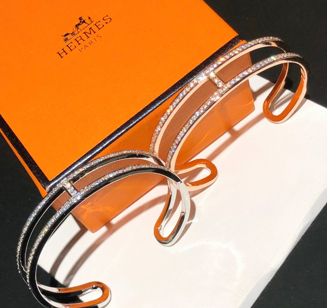 18K Ever Chain D¡¯ancre Cuff Diamond H Bracelet