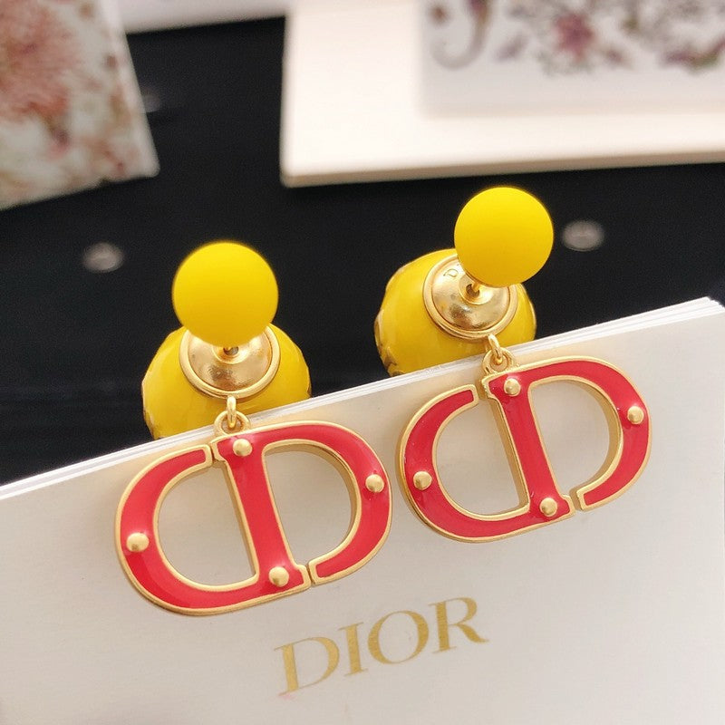 18K CD Tribales Red Earrings