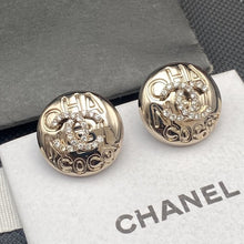 18K CHANEL CC Circle Diamond Earrings