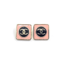 18k CHANEL CC Square Pink Earrings