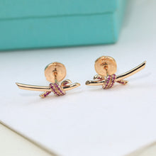 18K T Knot Pink Diamonds Earrings
