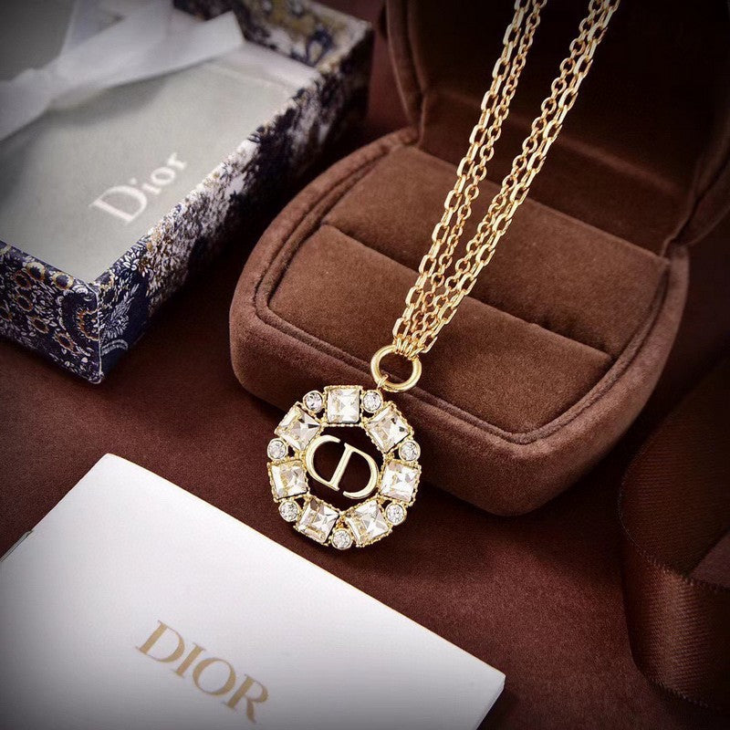 18K Petit CD Crystals Necklace